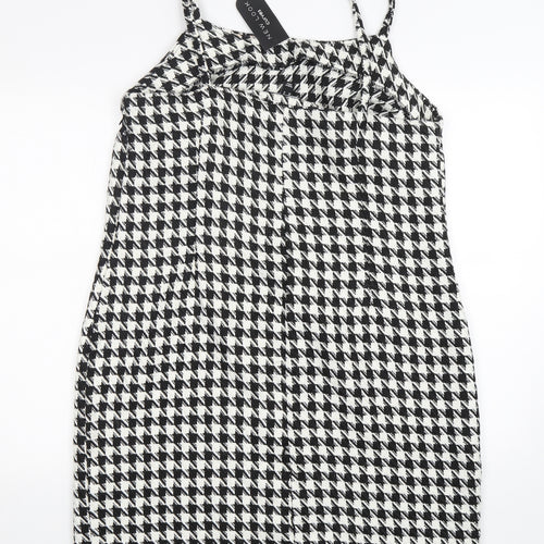 New Look Womens Multicoloured Houndstooth Polyester Tank Dress  Size 18  V-Neck