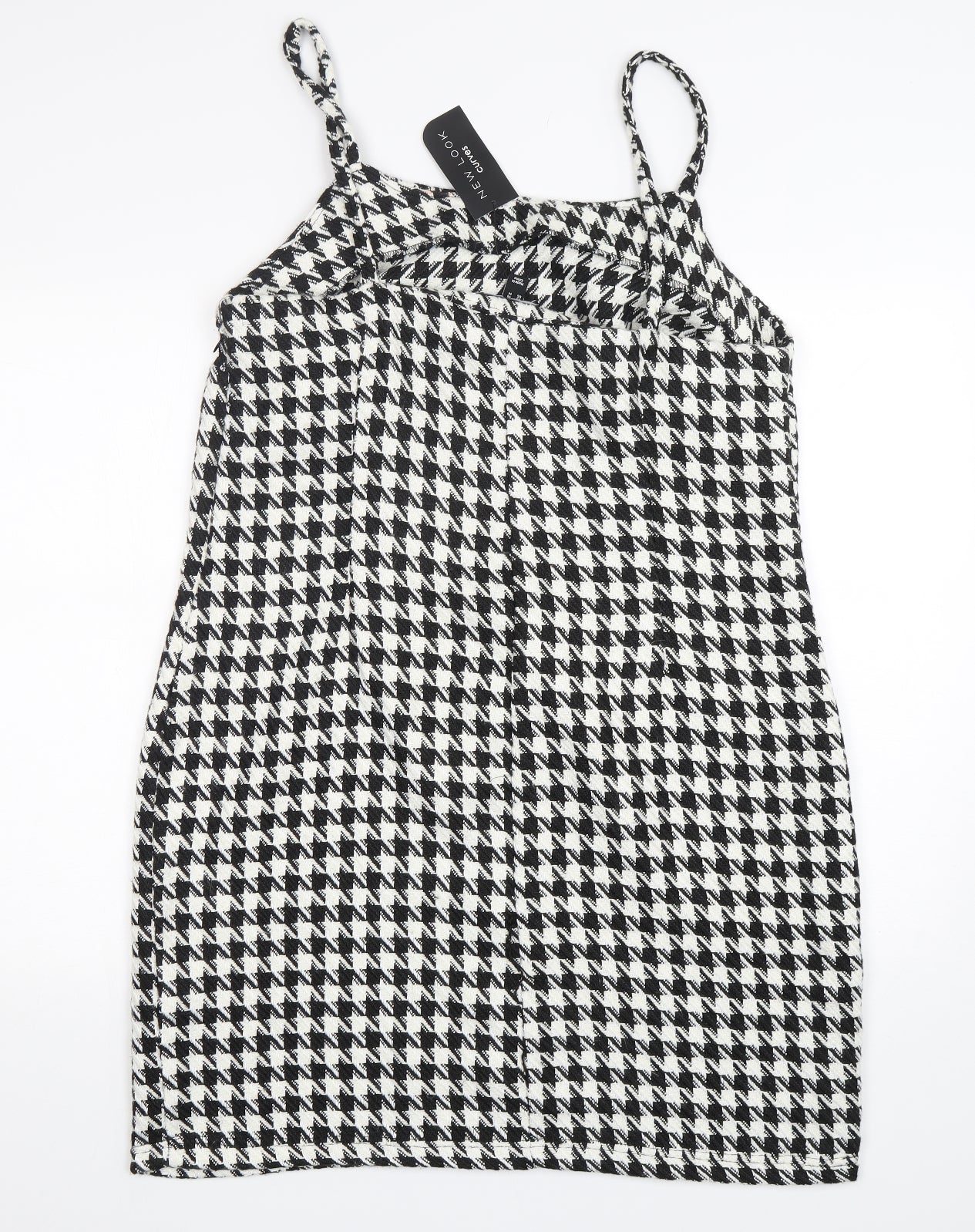 New Look Womens Multicoloured Houndstooth Polyester Tank Dress  Size 18  V-Neck