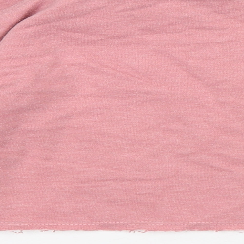 Matalan Girls Pink  Cotton Pullover Sweatshirt Size 5 Years   - Cropped