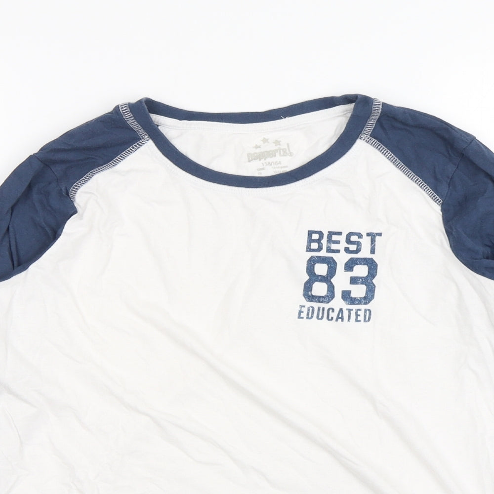 Popperts Boys Multicoloured  Cotton Basic T-Shirt Size 13 Years Round Neck