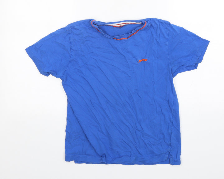 Slazenger Boys Blue Cotton Basic T-Shirt Size 11-12 Years Round Neck