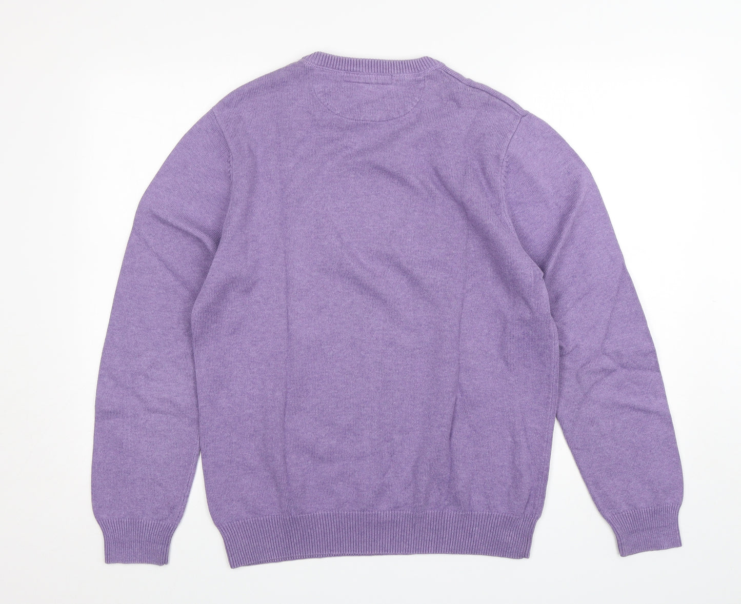 Zazzi Mens Purple Round Neck  Cotton Pullover Jumper Size M