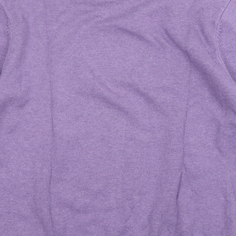 Zazzi Mens Purple Round Neck  Cotton Pullover Jumper Size M