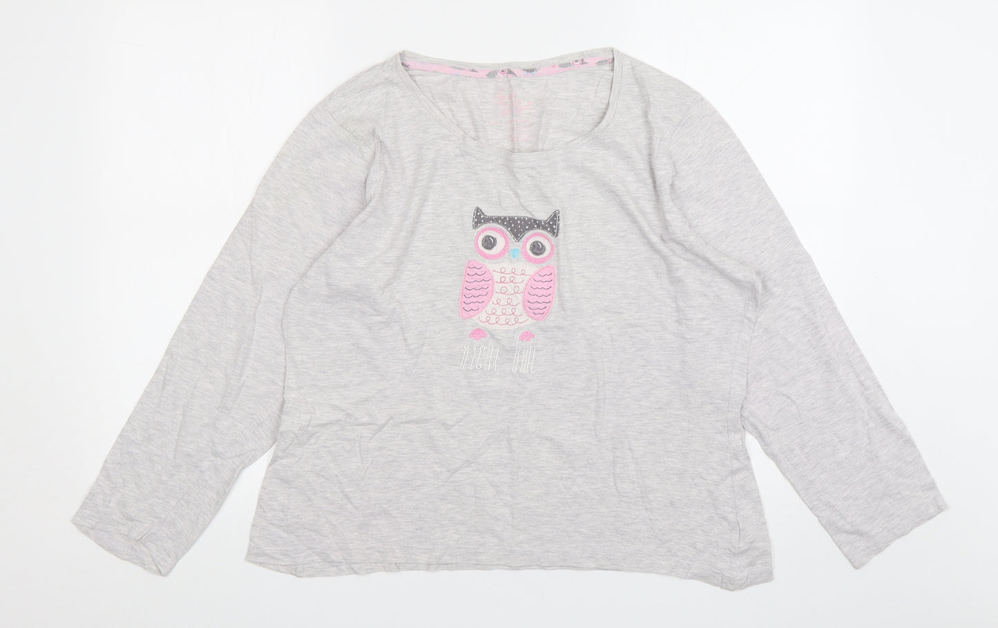 Primark Womens Grey  Cotton Top Pyjama Top Size XL