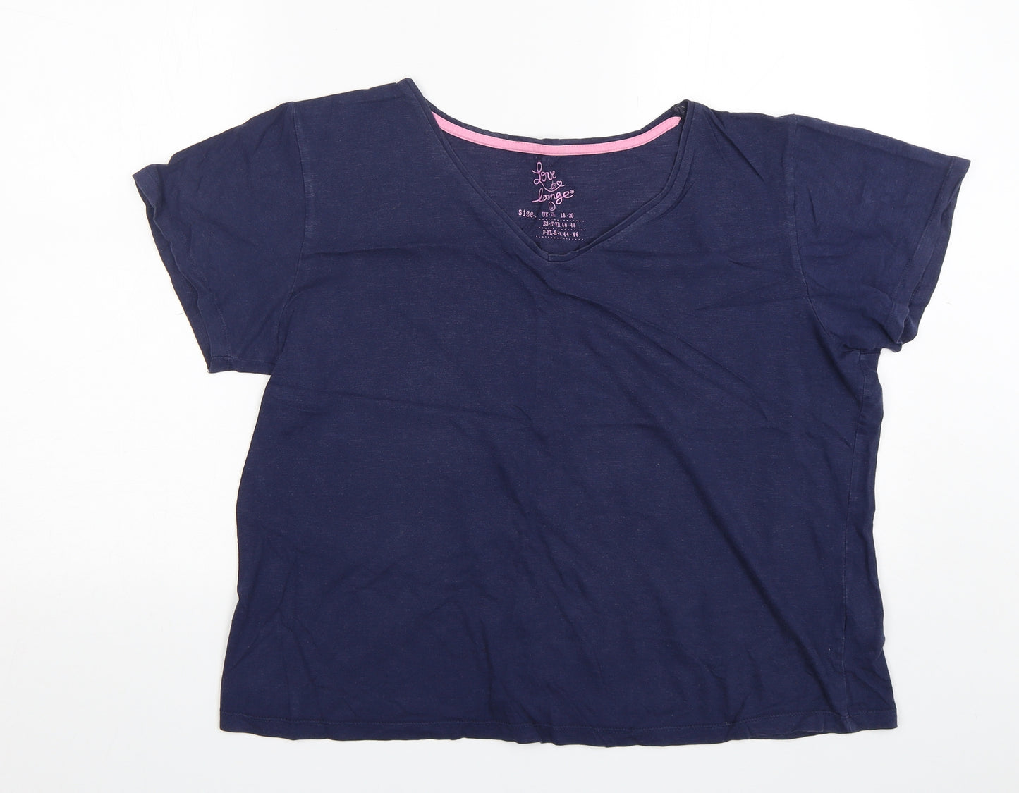 Primark Womens Blue  Cotton Top Pyjama Top Size L