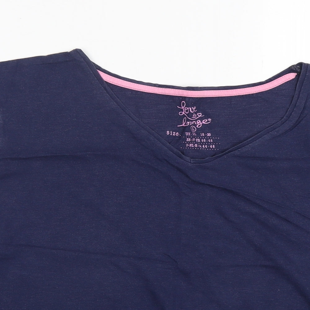 Primark Womens Blue  Cotton Top Pyjama Top Size L