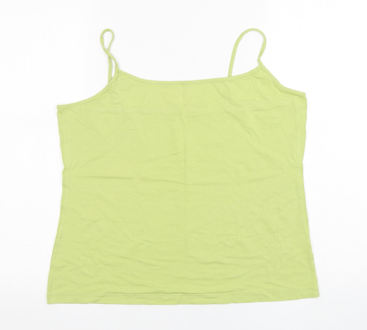 M&S Womens Green  Viscose Camisole Tank Size 18 Round Neck