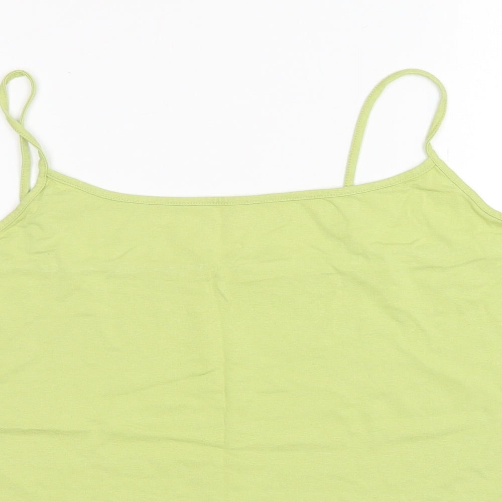 M&S Womens Green  Viscose Camisole Tank Size 18 Round Neck