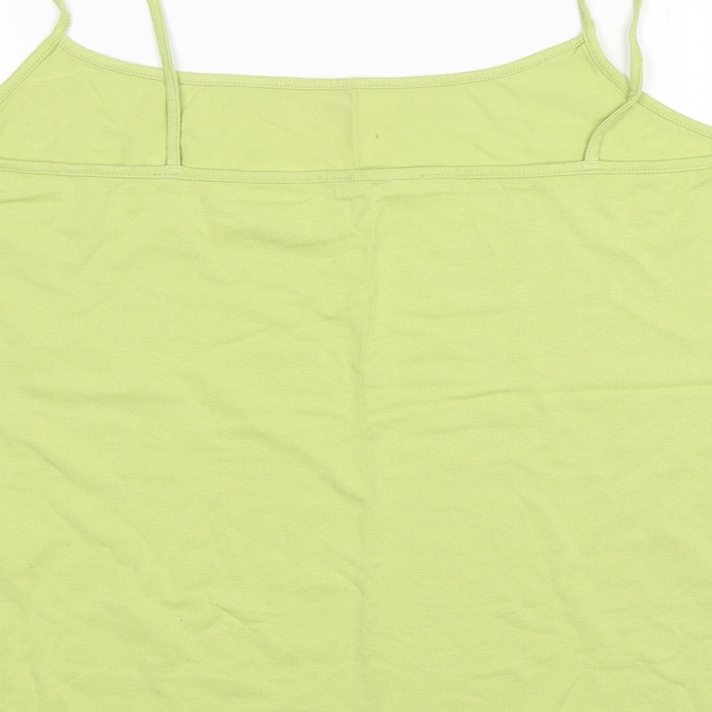 M&S Womens Green  Viscose Camisole Tank Size 18 Round Neck