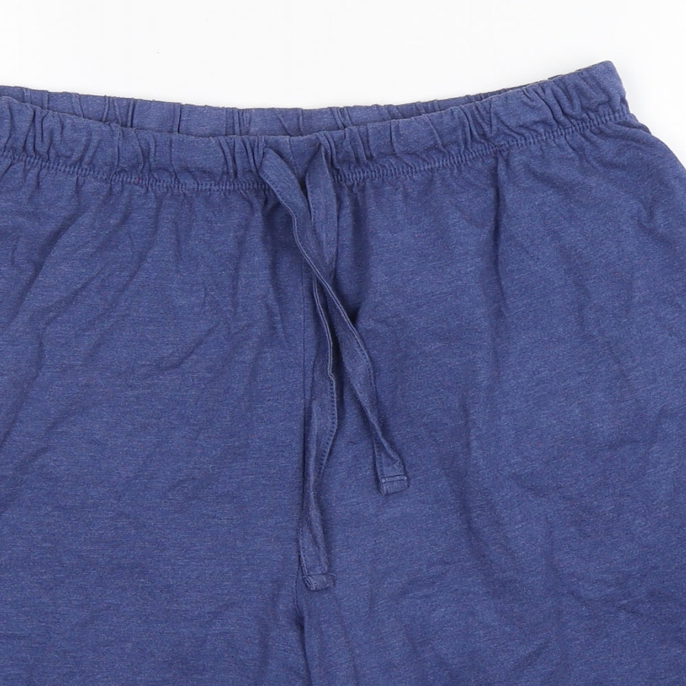 Dunnes Stores Mens Blue  Cotton  Sleep Shorts Size L
