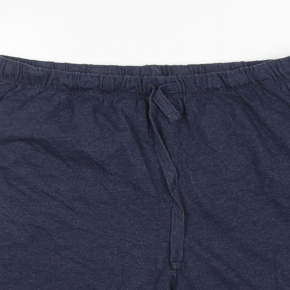 Dunnes Stores Mens Blue  Cotton  Sleep Shorts Size L