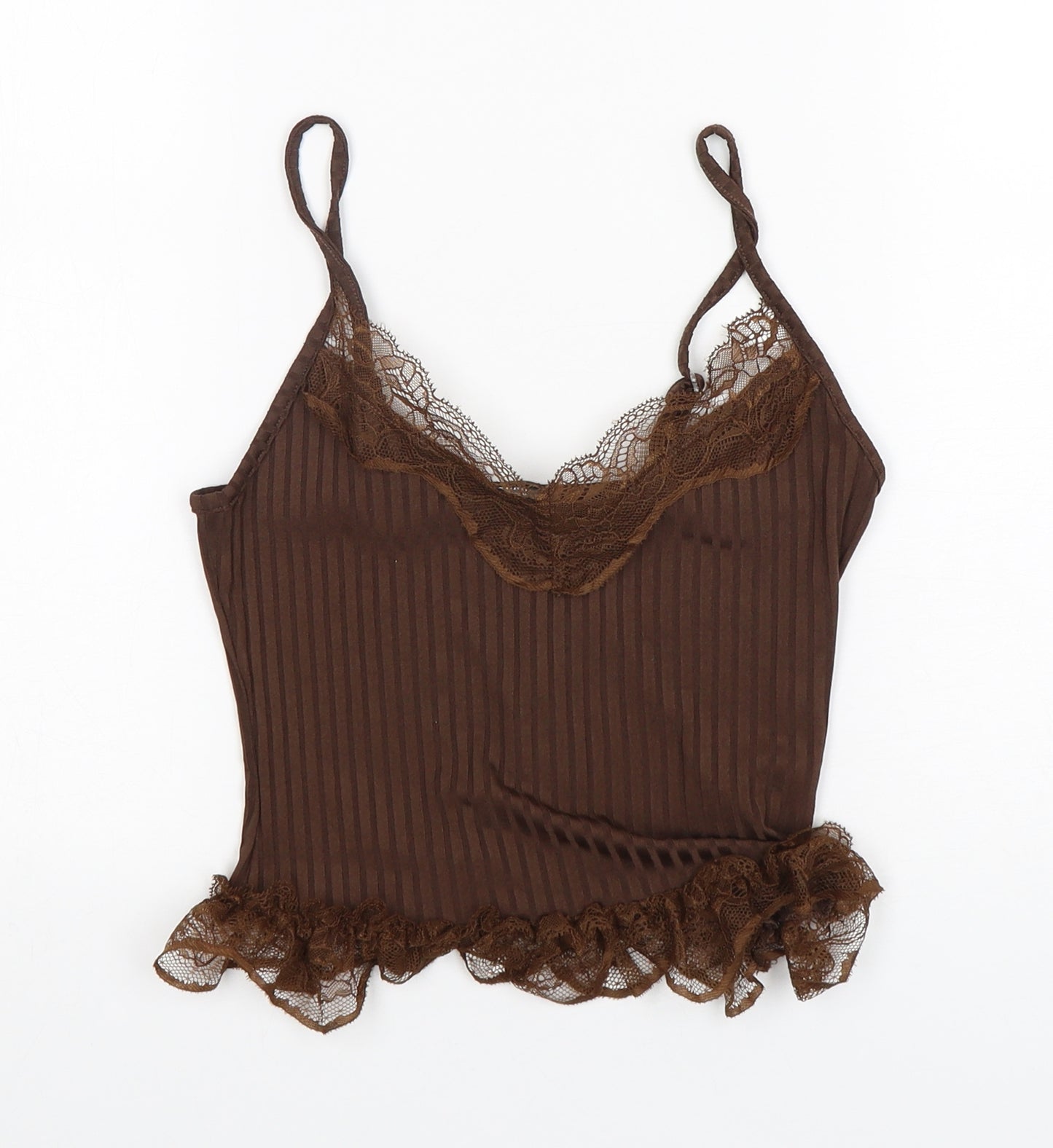 Shein  Womens Brown  Polyester Camisole Tank Size XS V-Neck