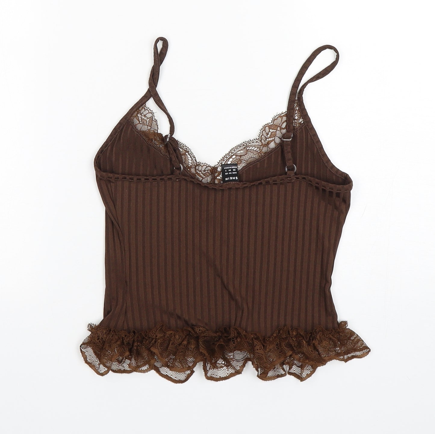 Shein  Womens Brown  Polyester Camisole Tank Size XS V-Neck