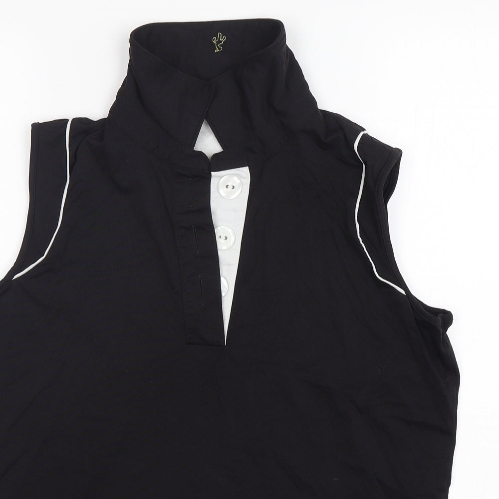 Green Lamb Womens Black  Nylon Basic Tank Size 14 Collared