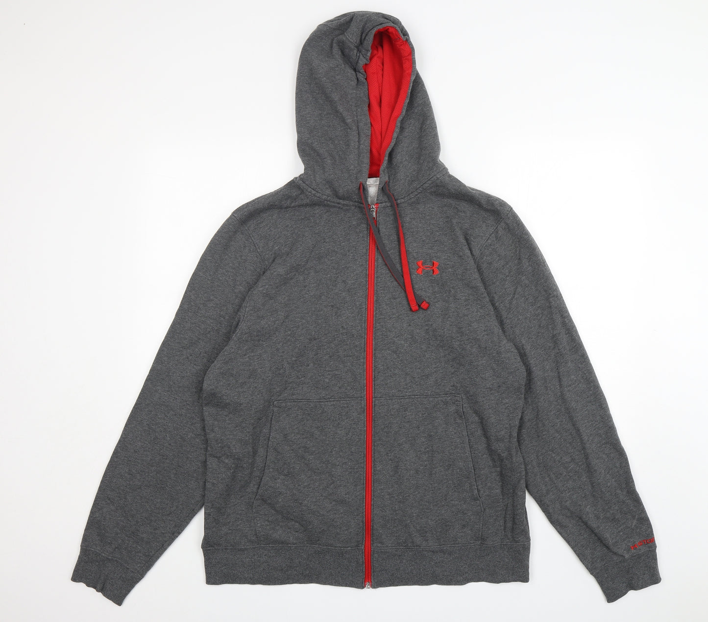 Under armour Mens Grey  Cotton Full Zip Hoodie Size L