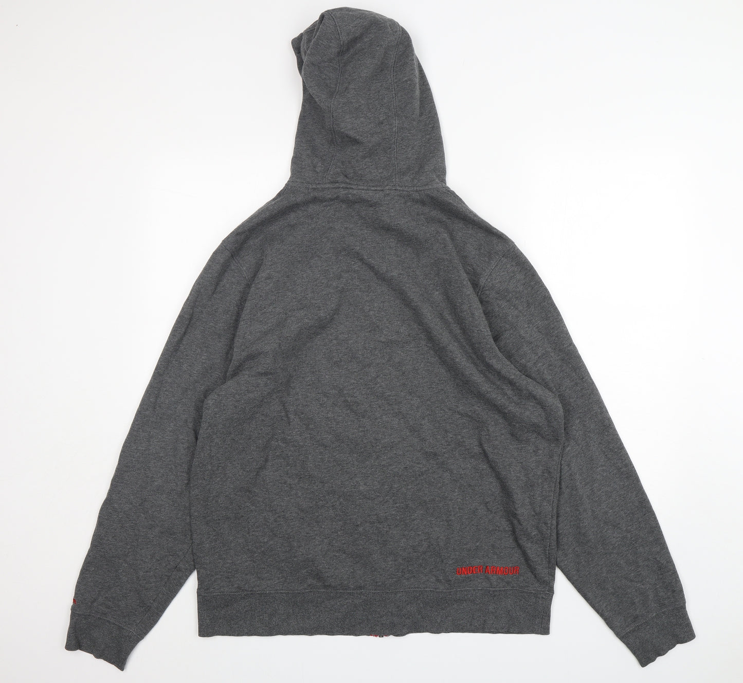 Under armour Mens Grey  Cotton Full Zip Hoodie Size L