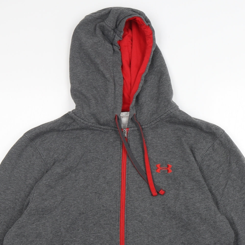 Under armour Mens Grey  Cotton Full Zip Hoodie Size L