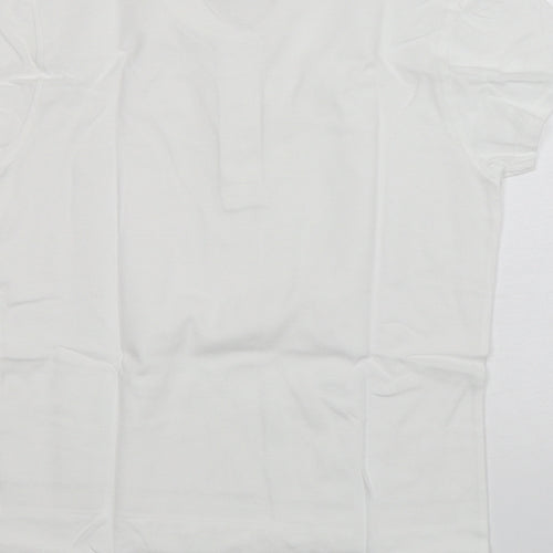 George Girls White  Cotton Basic Polo Size 12-13 Years Collared