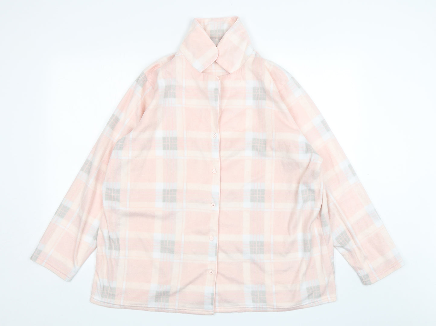George Womens Pink Plaid Polyester Top Pyjama Top Size 20