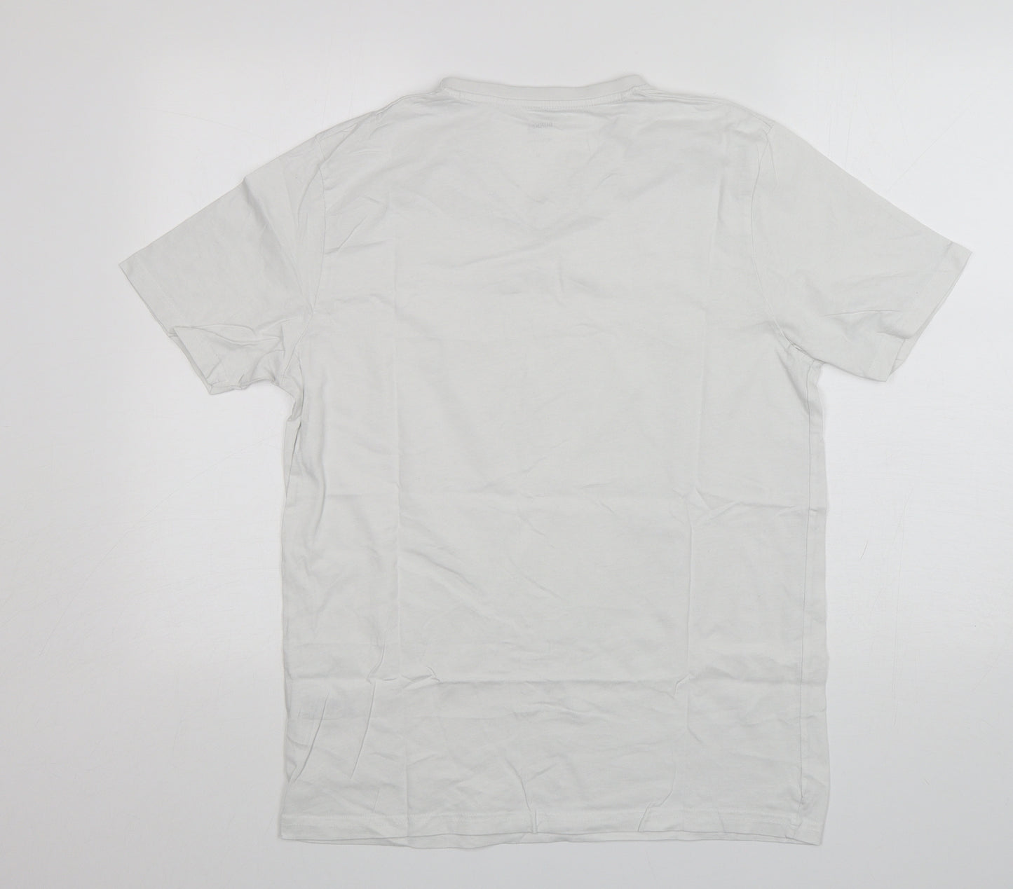 Dunnes Stores Mens White  Cotton  T-Shirt Size M V-Neck