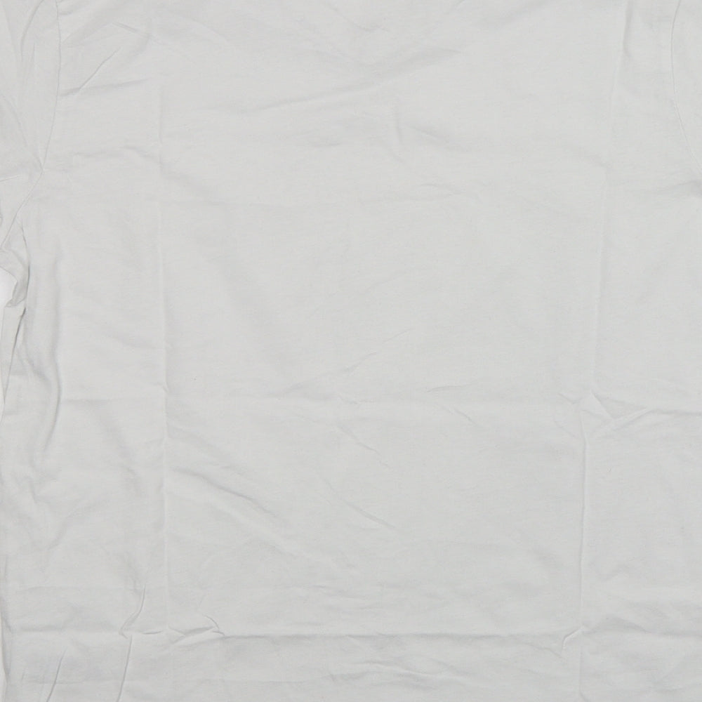 Dunnes Stores Mens White  Cotton  T-Shirt Size M V-Neck