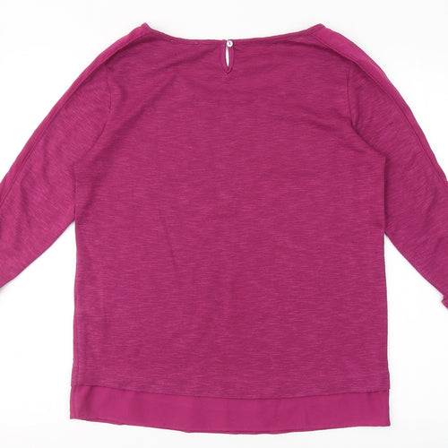 RJR.John Rocha Womens Purple  Polyester Basic T-Shirt Size 10 Scoop Neck