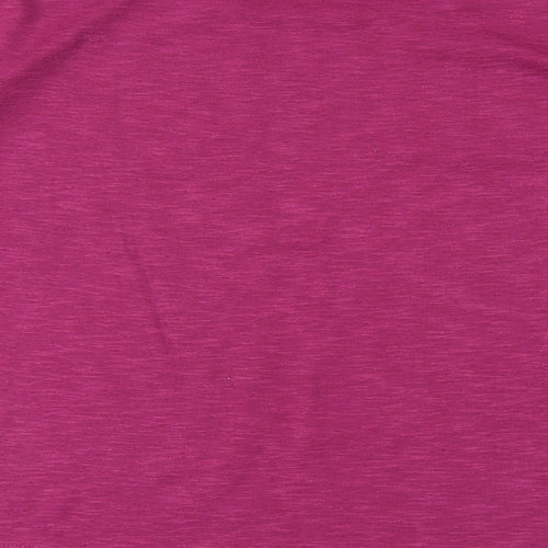 RJR.John Rocha Womens Purple  Polyester Basic T-Shirt Size 10 Scoop Neck