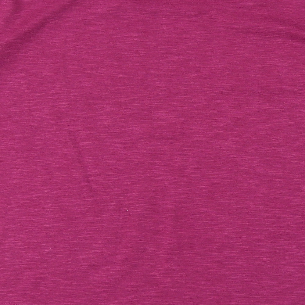 RJR.John Rocha Womens Purple  Polyester Basic T-Shirt Size 10 Scoop Neck