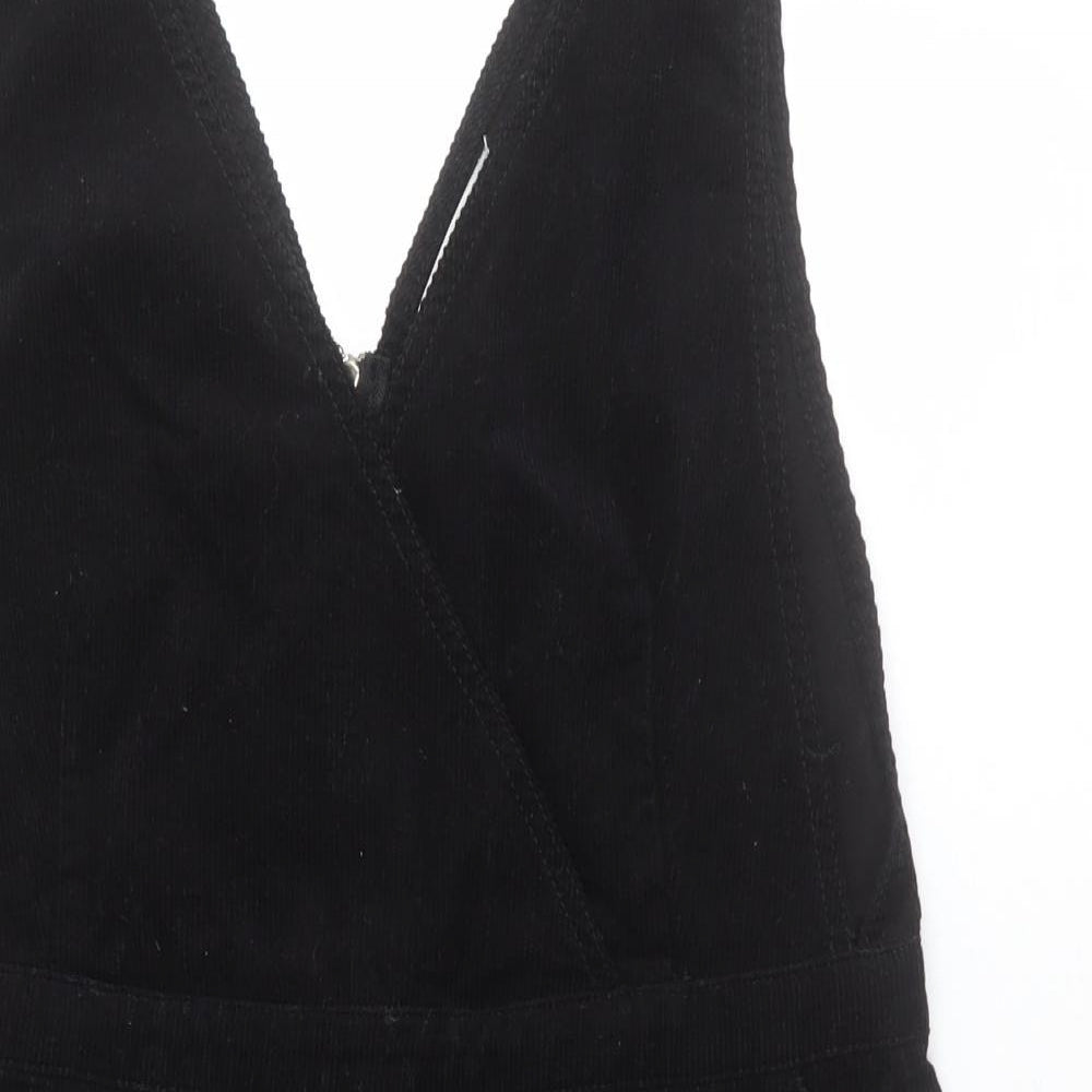 Primark Womens Black  Cotton A-Line  Size 16  V-Neck Zip