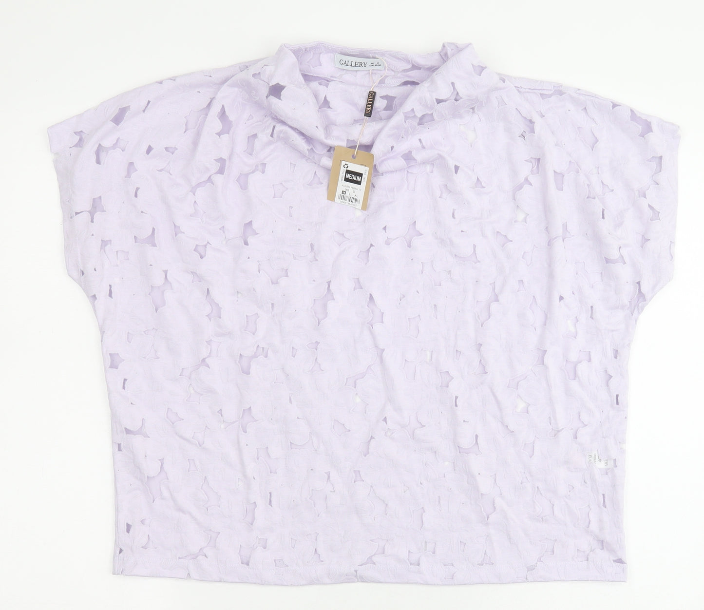 Gallery Womens Purple  Viscose Basic Blouse Size M Cowl Neck