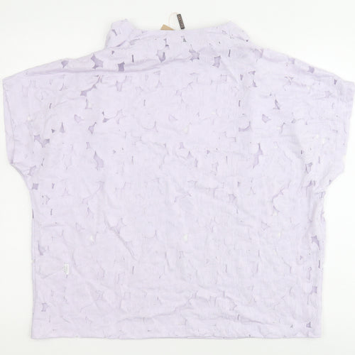 Gallery Womens Purple  Viscose Basic Blouse Size M Cowl Neck