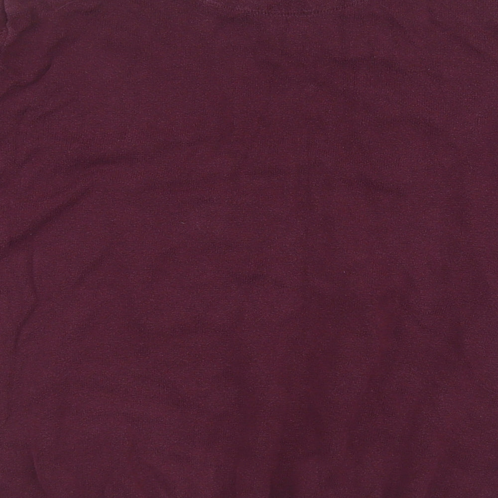George Mens Purple Round Neck  Cotton Pullover Jumper Size M   - Shirt Collar