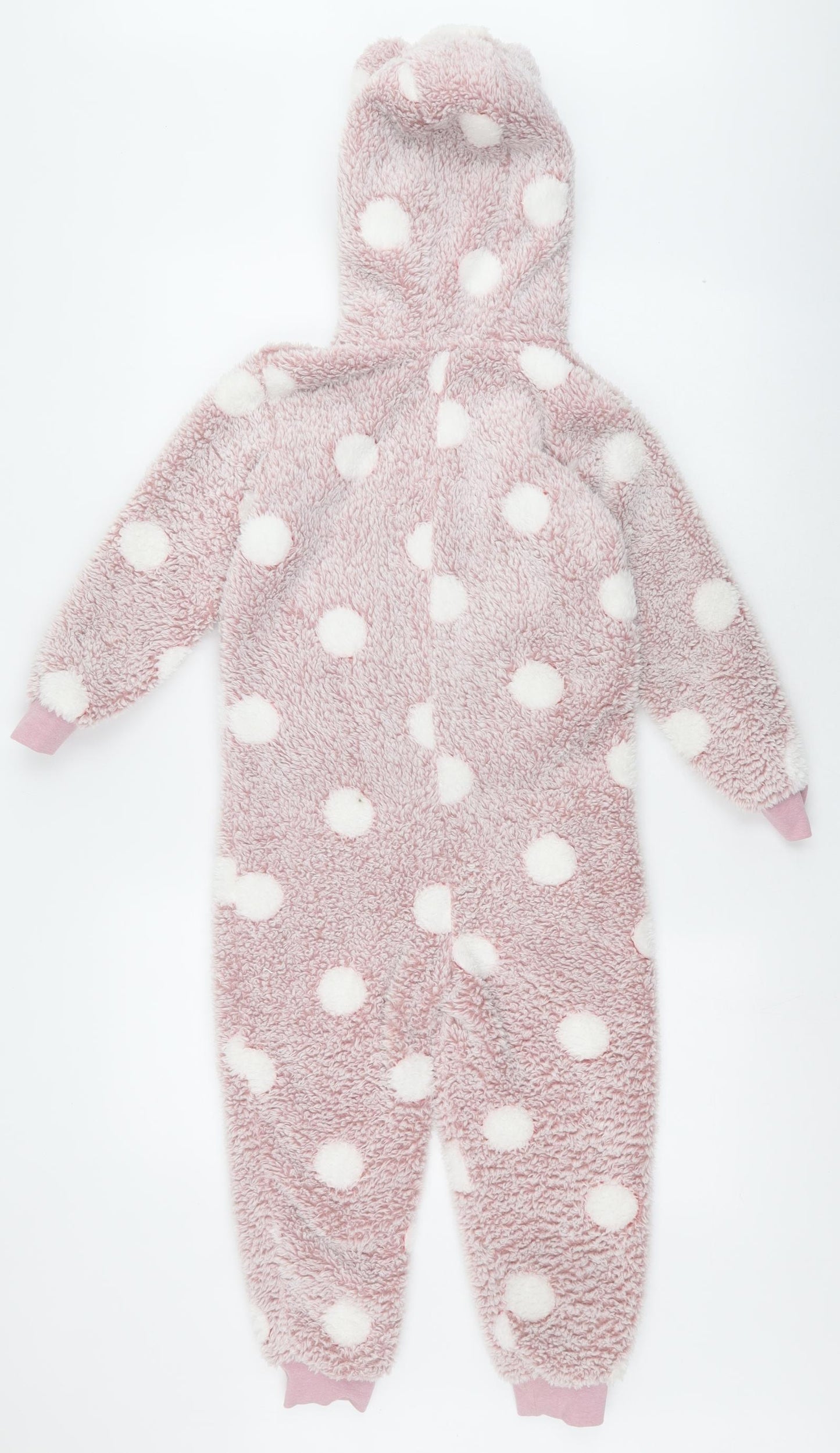 George Girls Pink Spotted Polyester  One Piece Size 6-7 Years  Zip