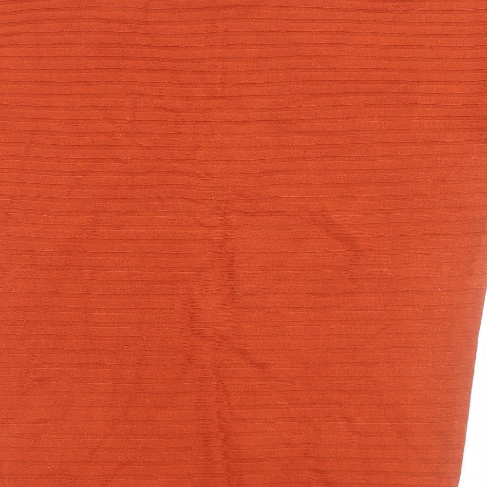 Bonmarché Womens Orange Boat Neck  Viscose Pullover Jumper Size 12