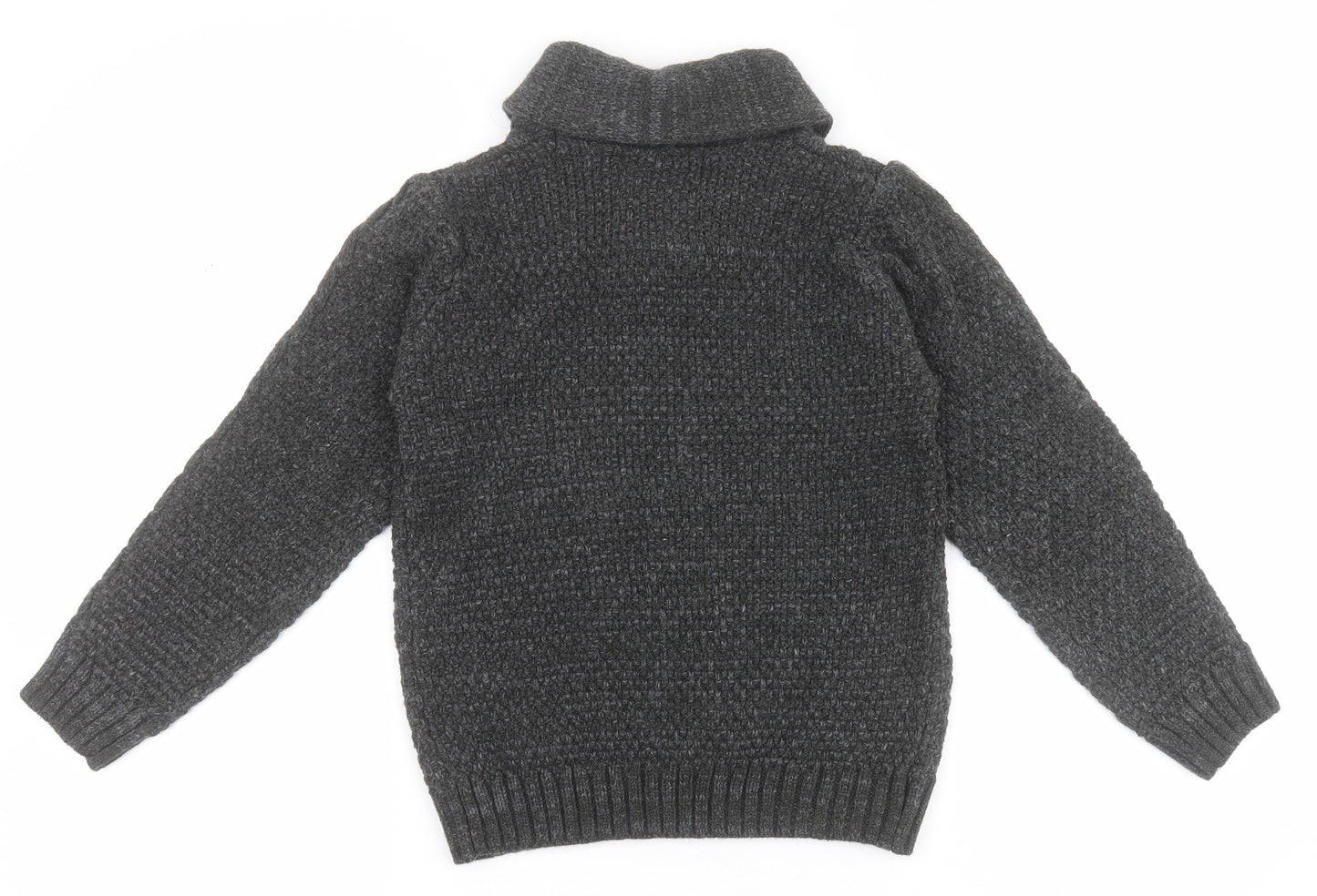 Primark Boys Grey Round Neck  Acrylic Pullover Jumper Size 8-9 Years