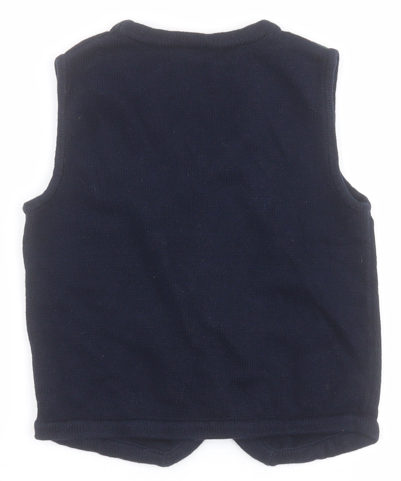 NEXT Boys Blue V-Neck  100% Cotton Cardigan Jumper Size 6 Years  Button - Tartan