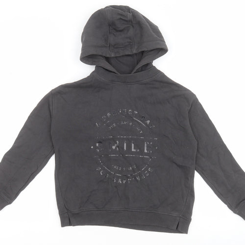 NEXT Girls Black  100% Cotton Pullover Hoodie Size 8 Years   - Free Spirit