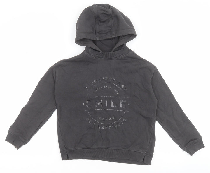 NEXT Girls Black 100% Cotton Pullover Hoodie Size 8 Years - Free Spirit