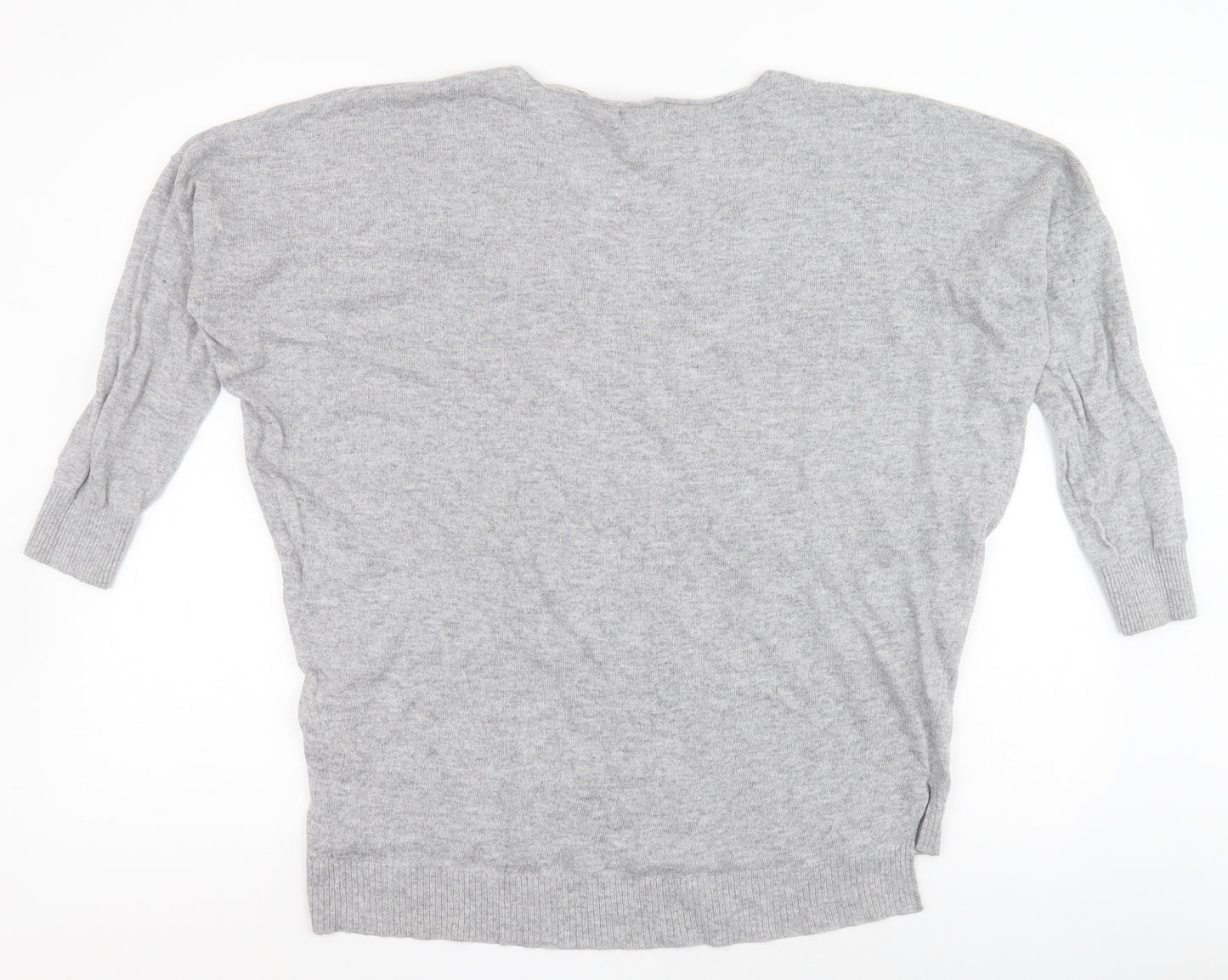 Primark Womens Grey V-Neck  Viscose Pullover Jumper Size M