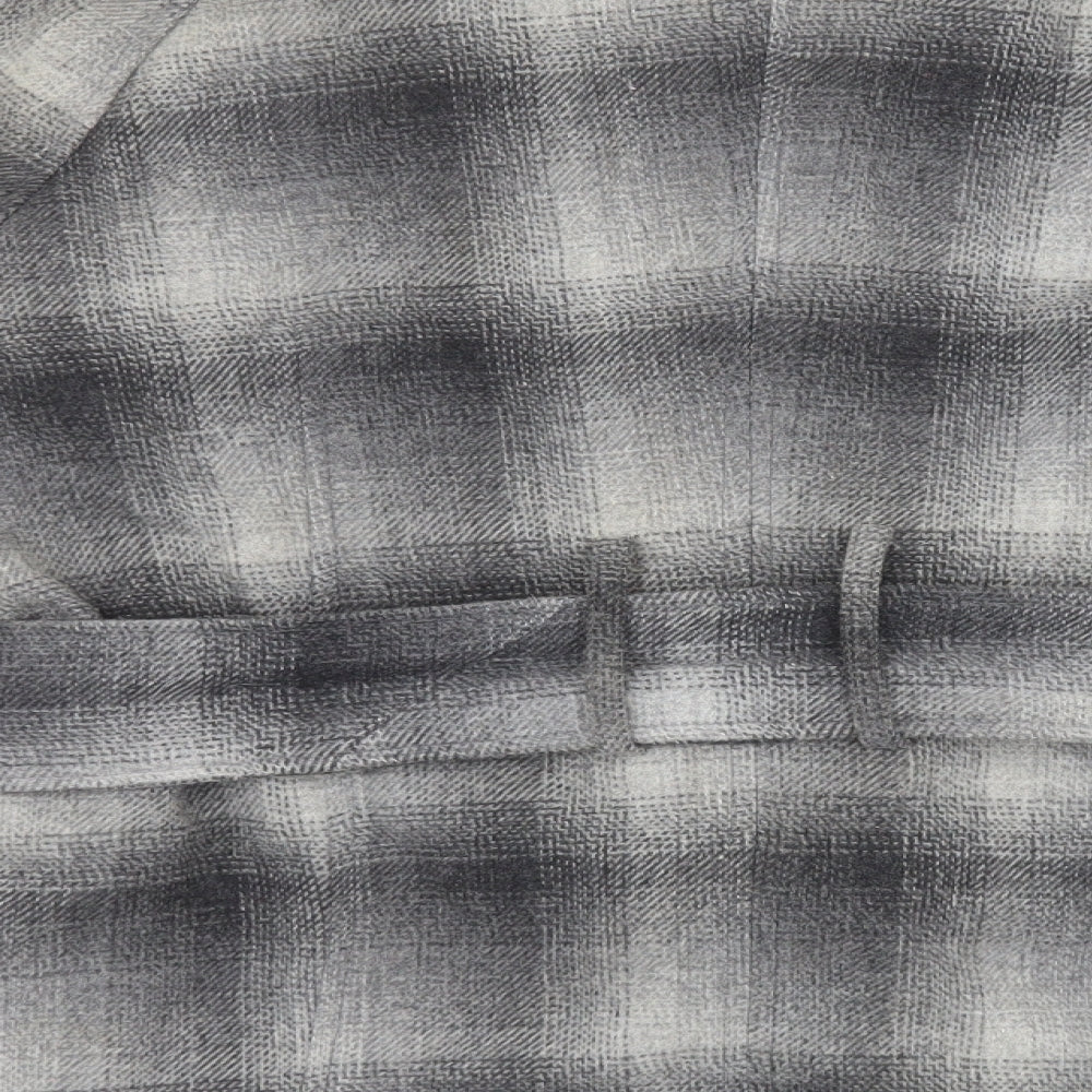 Et vous Womens Grey Check  Overcoat Coat Size 12   - Belted