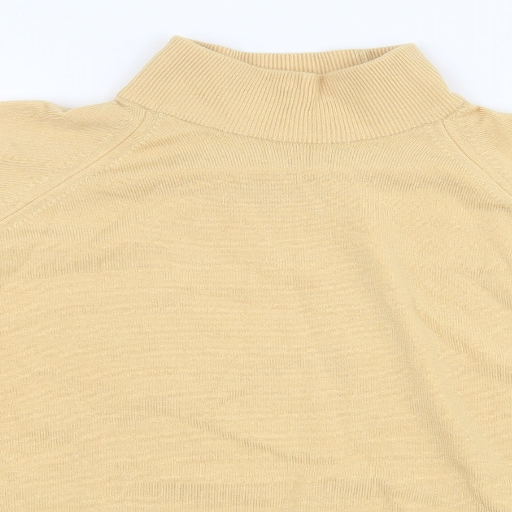 Country Collection Womens Yellow High Neck  Wool Pullover Jumper Size 22