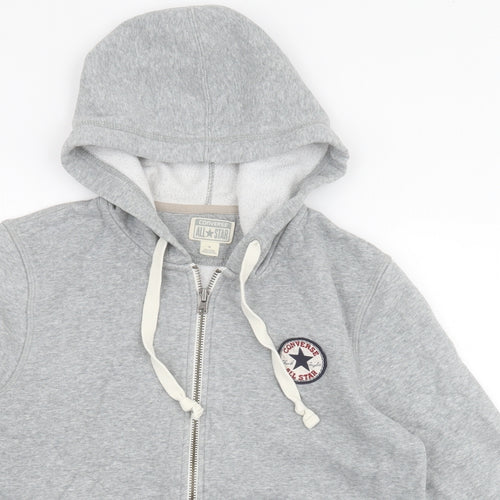 Converse Mens Grey  Cotton Full Zip Hoodie Size M