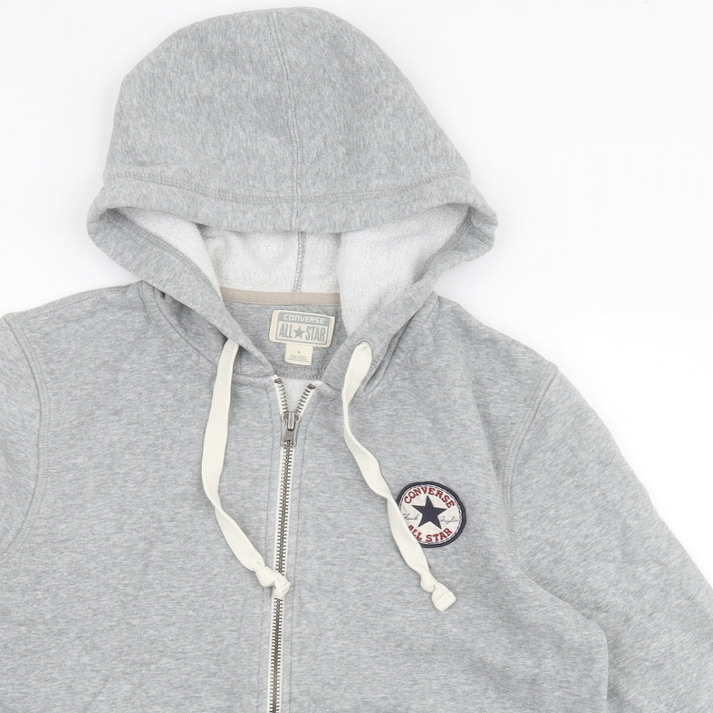 Converse Mens Grey  Cotton Full Zip Hoodie Size M