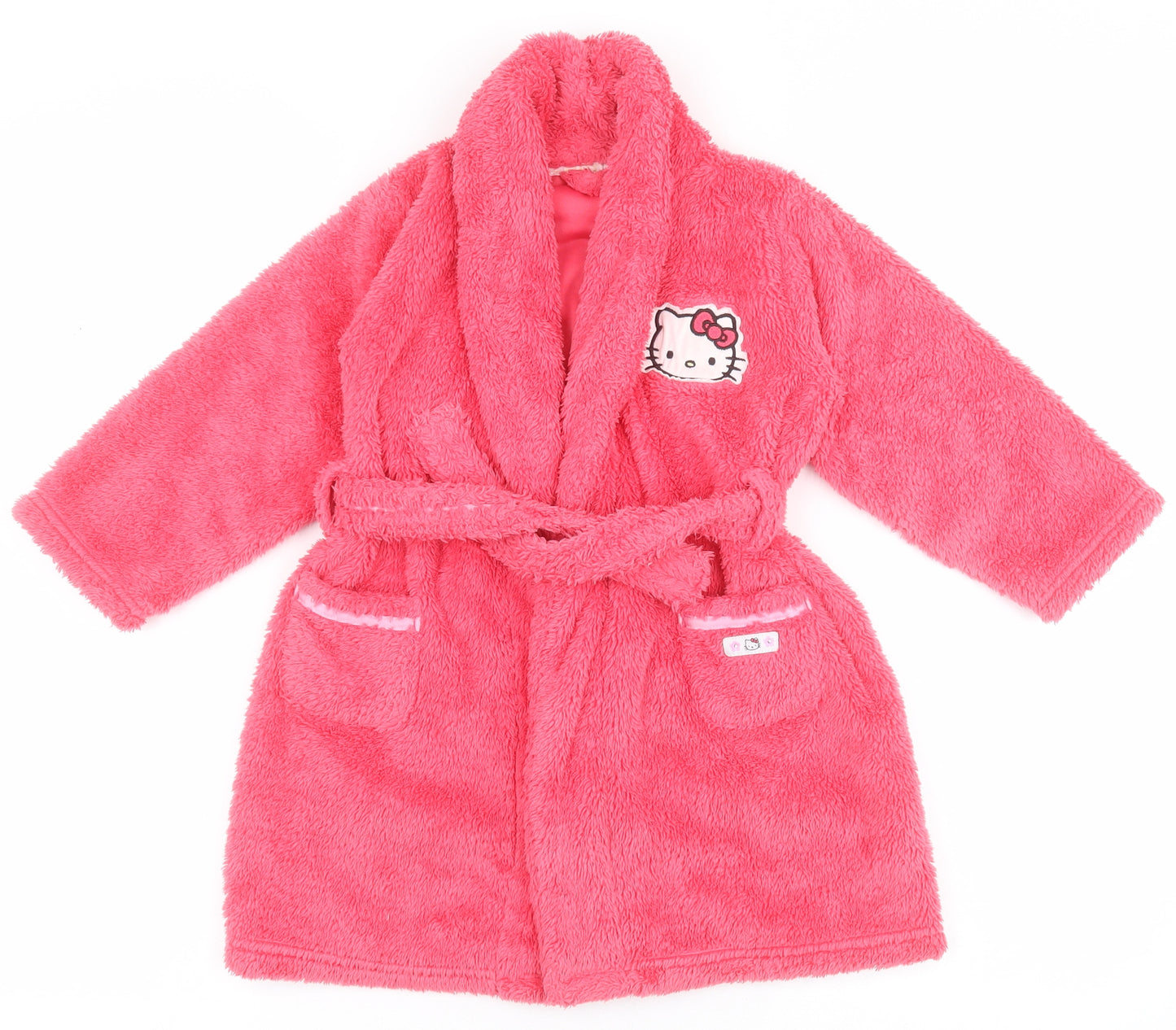 Marks and Spencer Girls Pink Solid 100% Polyester  Robe Size 2-3 Years  Tie - Hello Kitty