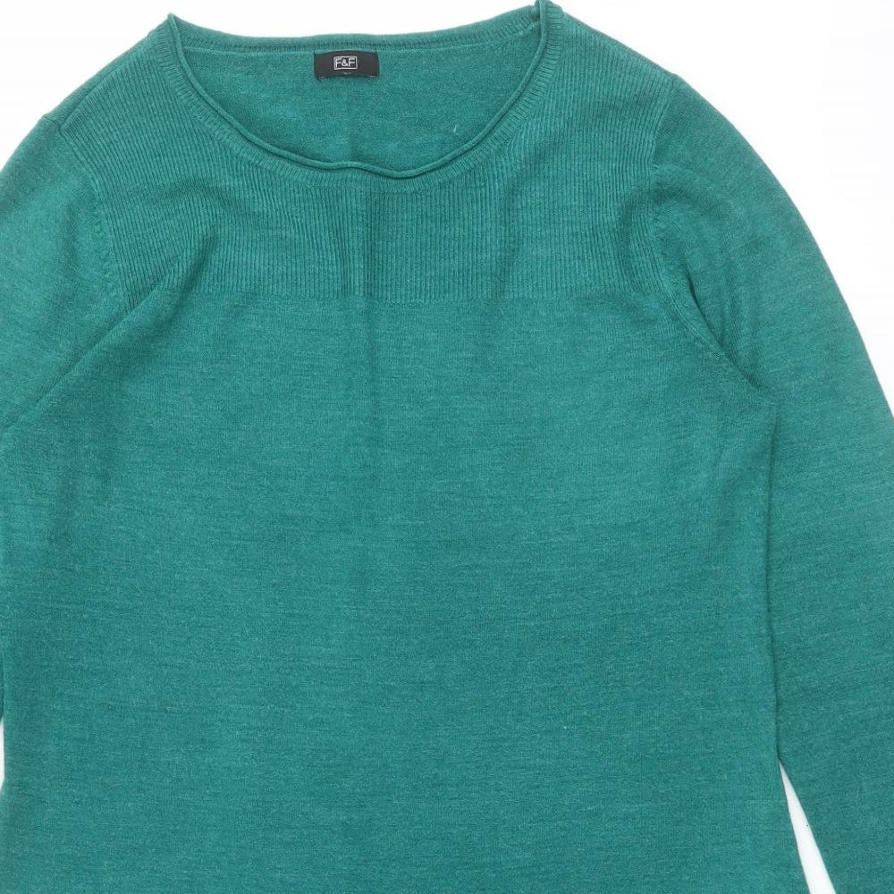 F&F Womens Green  Acrylic Jumper Dress  Size 18  Round Neck