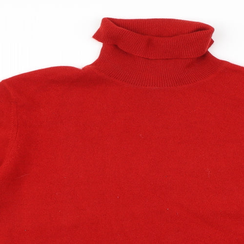 Charter Club Womens Red Roll Neck  100% Cashmere Pullover Jumper Size L