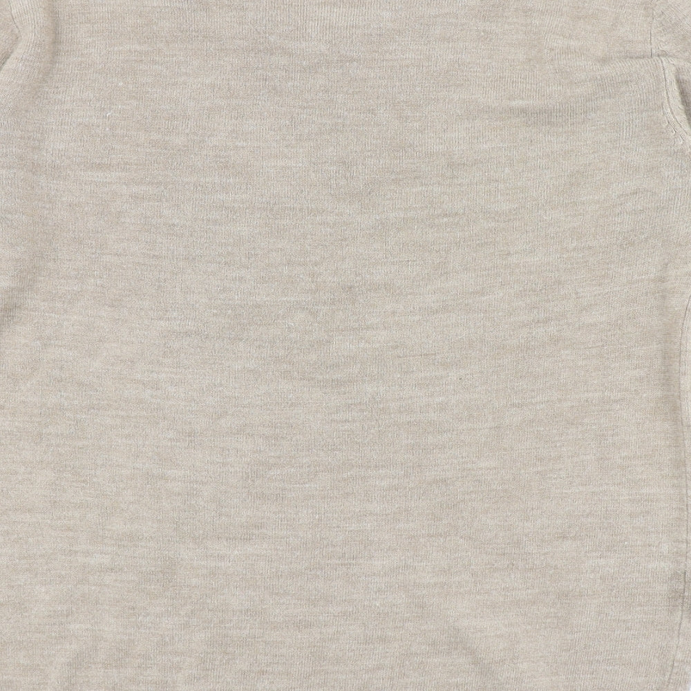 Peacocks Mens Brown V-Neck  Acrylic Pullover Jumper Size M