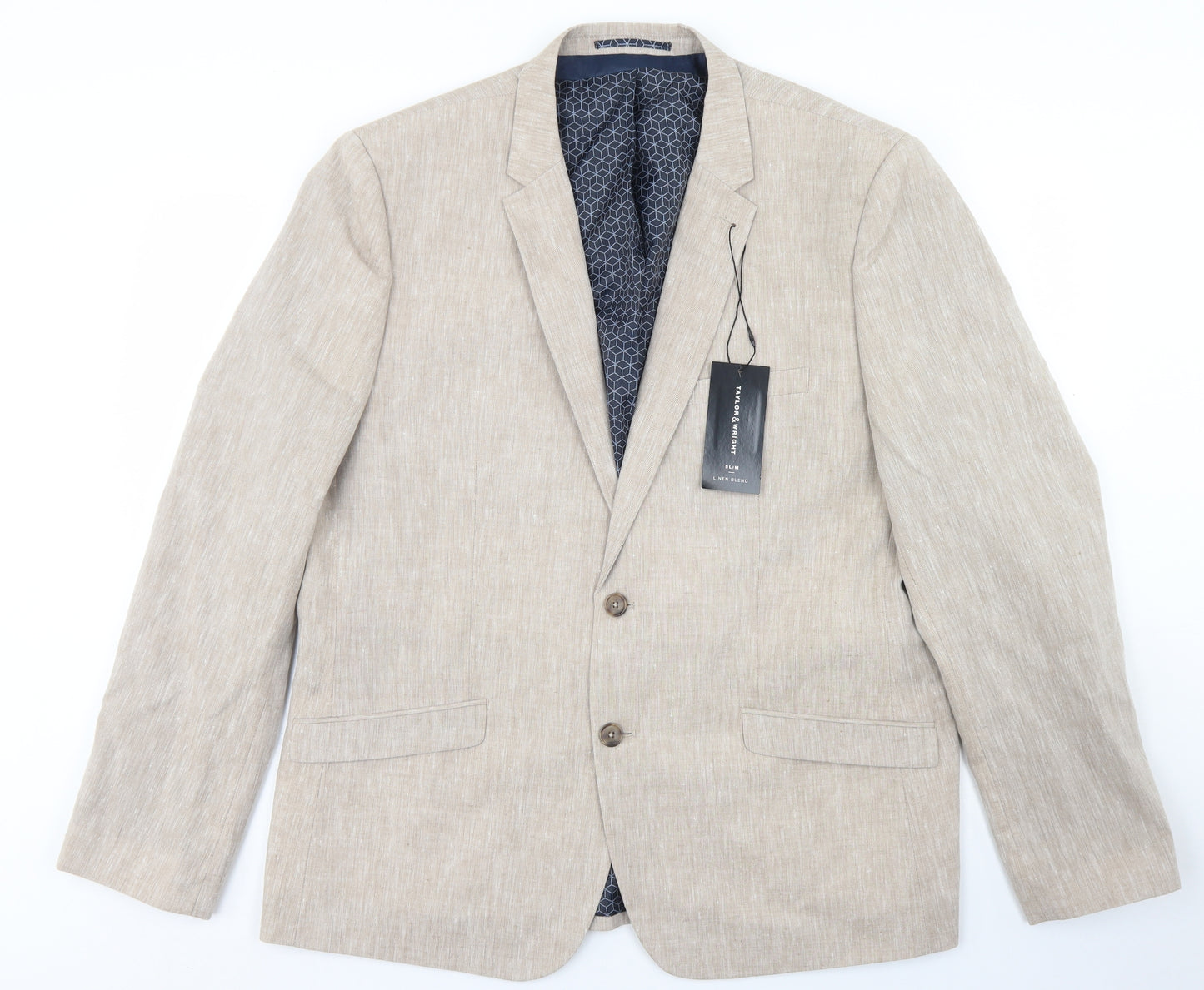 Taylor & Wright Mens Beige  Linen Jacket Blazer Size 46
