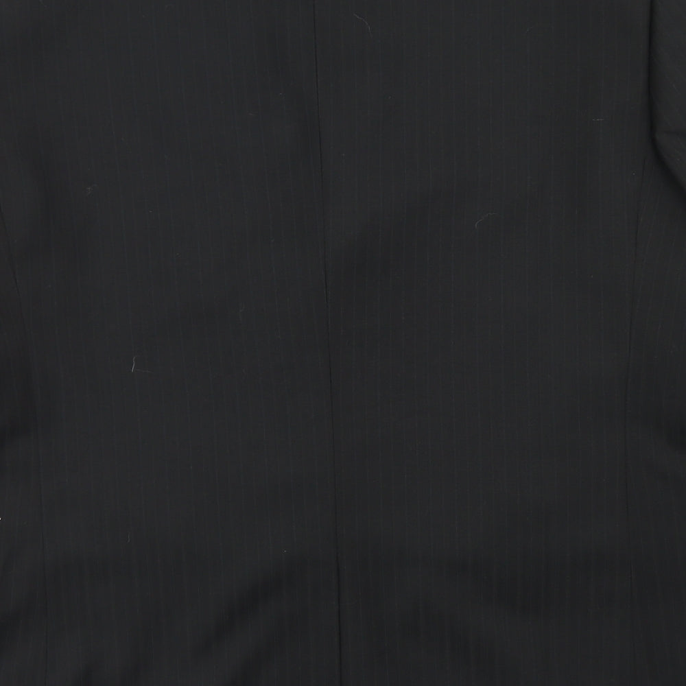 Jack Reid Mens Black Striped Polyester Jacket Blazer Size 42