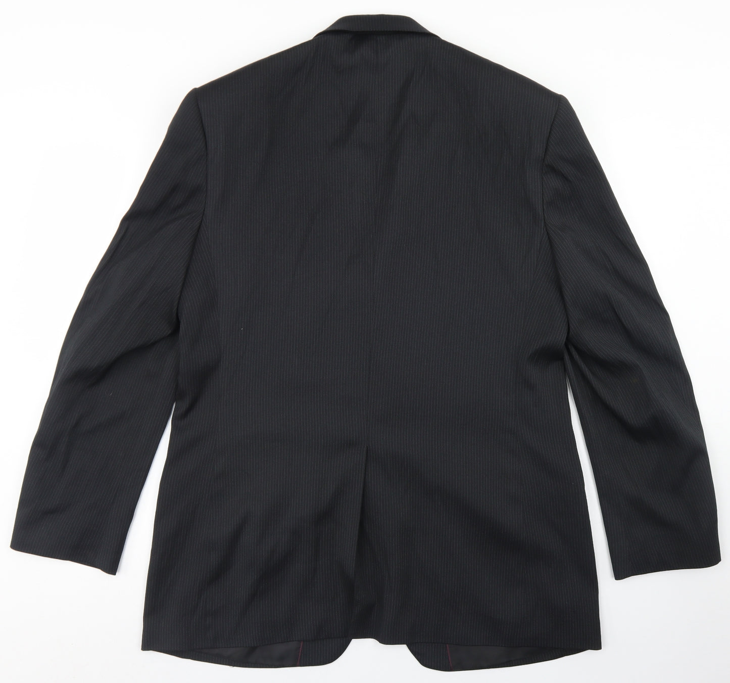 F&F Mens Black Striped Polyester Jacket Blazer Size 42